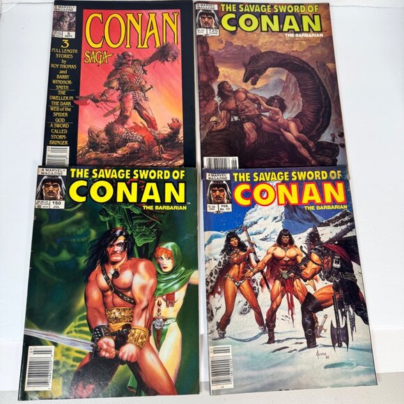 Savage Sword of Conan Marvel Magazine Lot Conan Saga B&W‎ Vintage